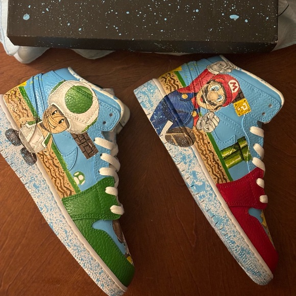 Air Jordan 1 of 1 “Super Mario Bros” Custom Colorway - Picture 1 of 7